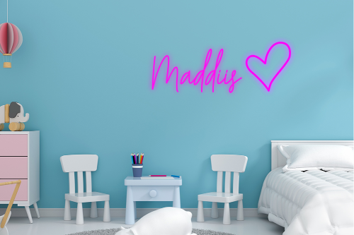 Personalised Name with Heart Neon Sign - Neon Daddy