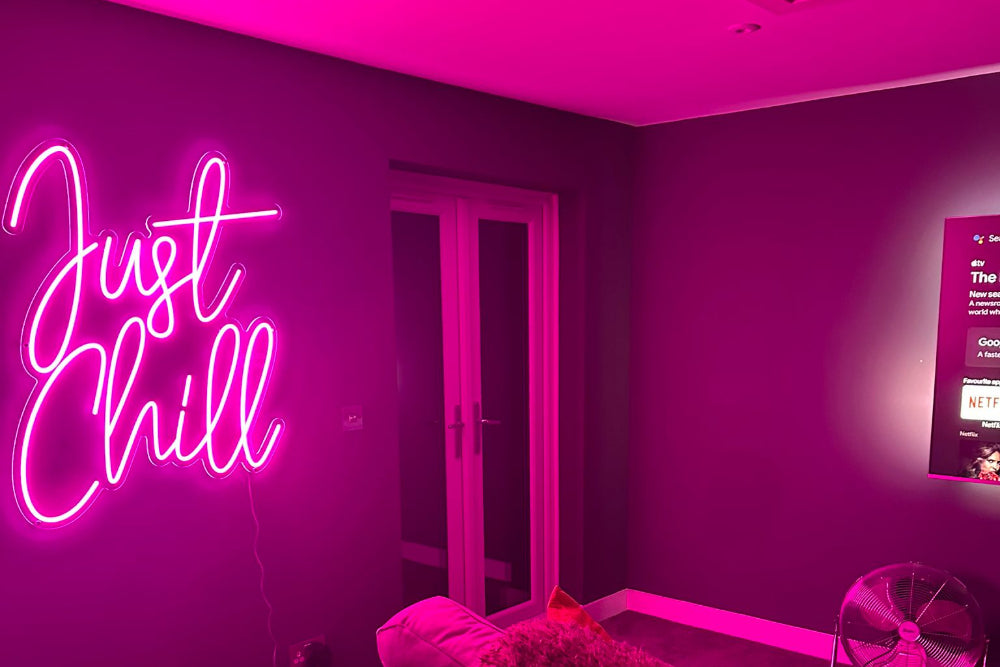 A custom LED neon sign in action with one of our customers.