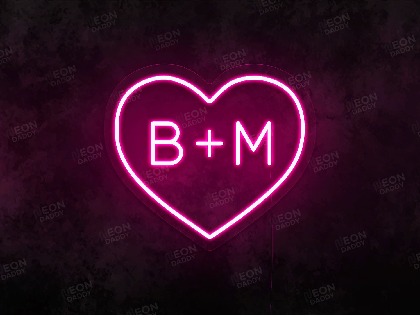 Personalised Initials Love Heart Neon Sign - Neon Daddy