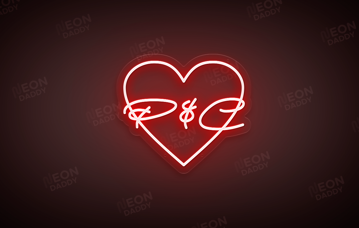 Custom LED Sign - Custom LED neon sign - 'P&C'(Red) - H38cm x W42.8 cm - Neon Daddy