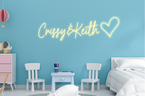 Personalised Name with Heart Neon Sign