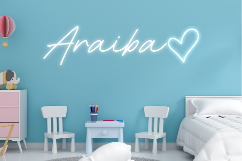 Personalised Name with Heart Neon Sign - Neon Daddy