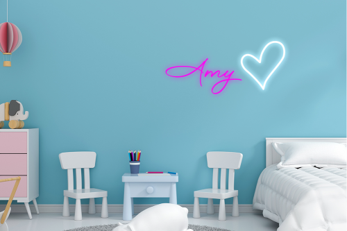 Personalised Name with Heart Neon Sign