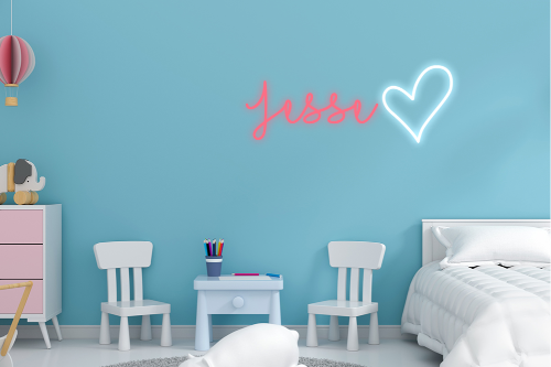 Personalised Name with Heart Neon Sign