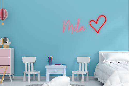 Personalised Name with Heart Neon Sign