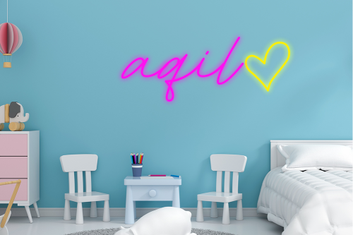Personalised Name with Heart Neon Sign - Neon Daddy