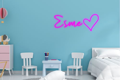 Personalised Name with Heart Neon Sign - Neon Daddy