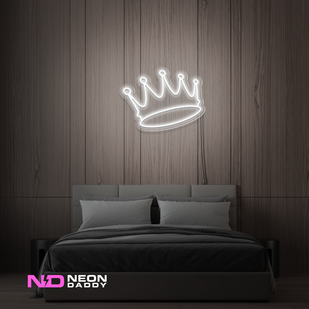 Color: White 'Crown' LED Neon Sign - Affordable Neon Signs