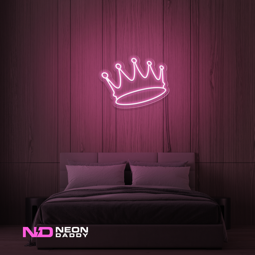 Color: Light Pink 'Crown' LED Neon Sign - Affordable Neon Signs