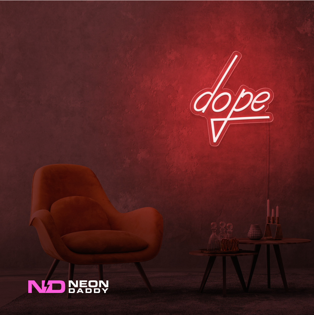 Color: Red 'Dope' LED Neon Sign - Affordable Neon Signs