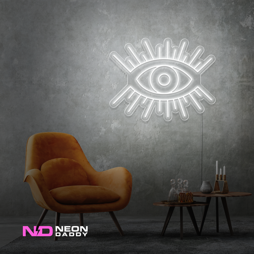 Color: White 'Eye' LED Neon Sign - Affordable Neon Signs
