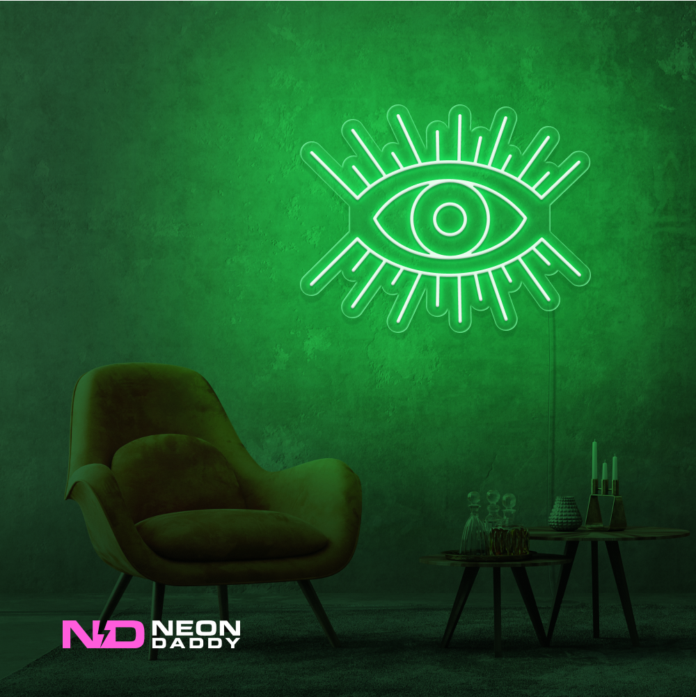 Color: Green 'Eye' LED Neon Sign - Affordable Neon Signs
