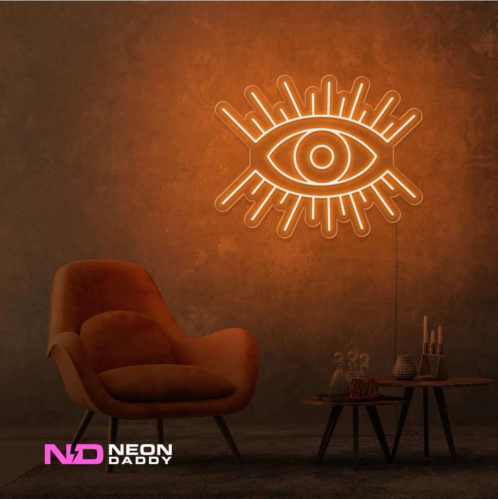 Color: Orange 'Eye' LED Neon Sign - Affordable Neon Signs