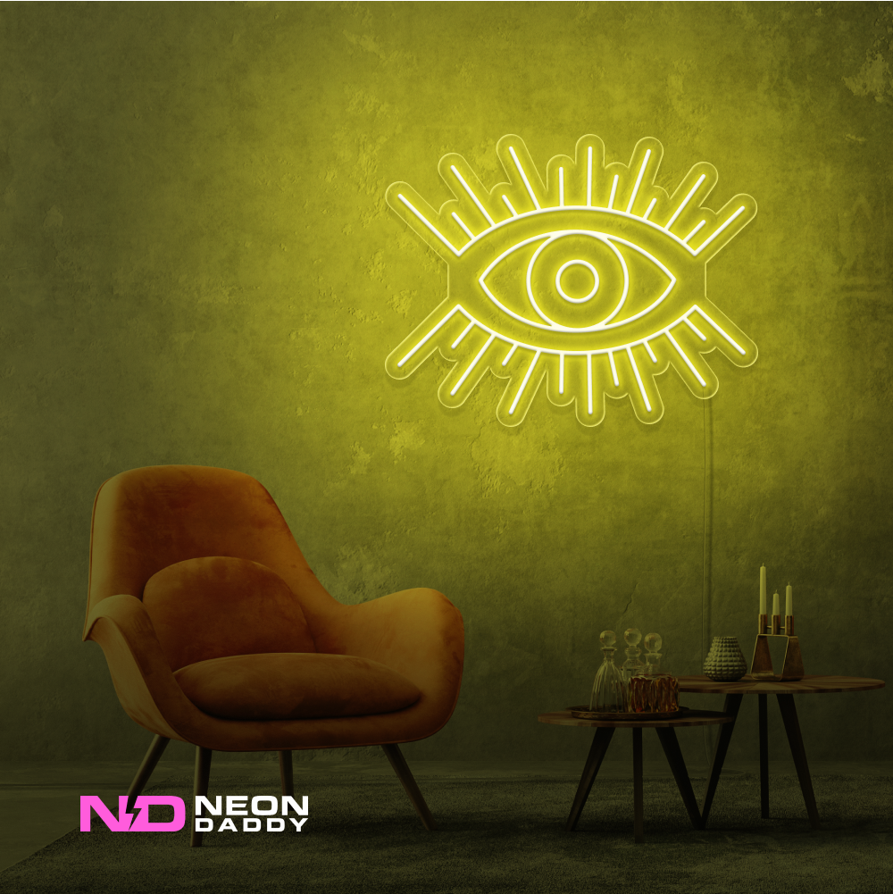 Color: Yellow 'Eye' LED Neon Sign - Affordable Neon Signs