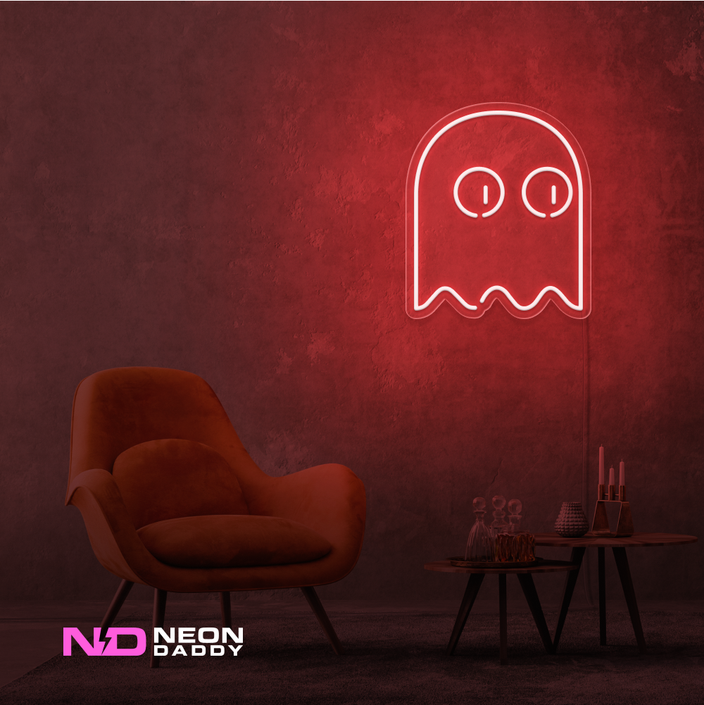 Color: Red Ghost Pacman LED Neon Sign