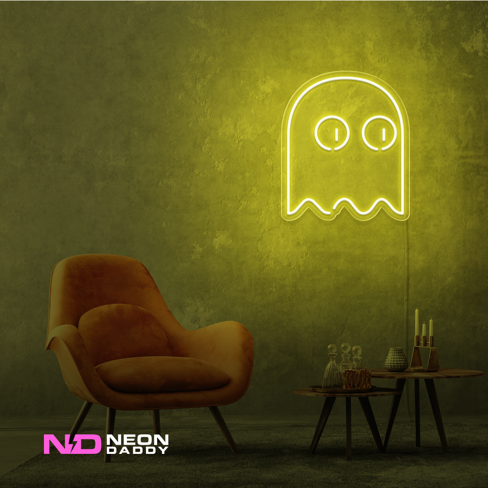 Color: Yellow Ghost Pacman LED Neon Sign