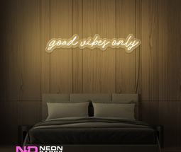 Color: Warm White 'GOOD VIBES ONLY' LED Neon Sign - Affordable Neon Signs