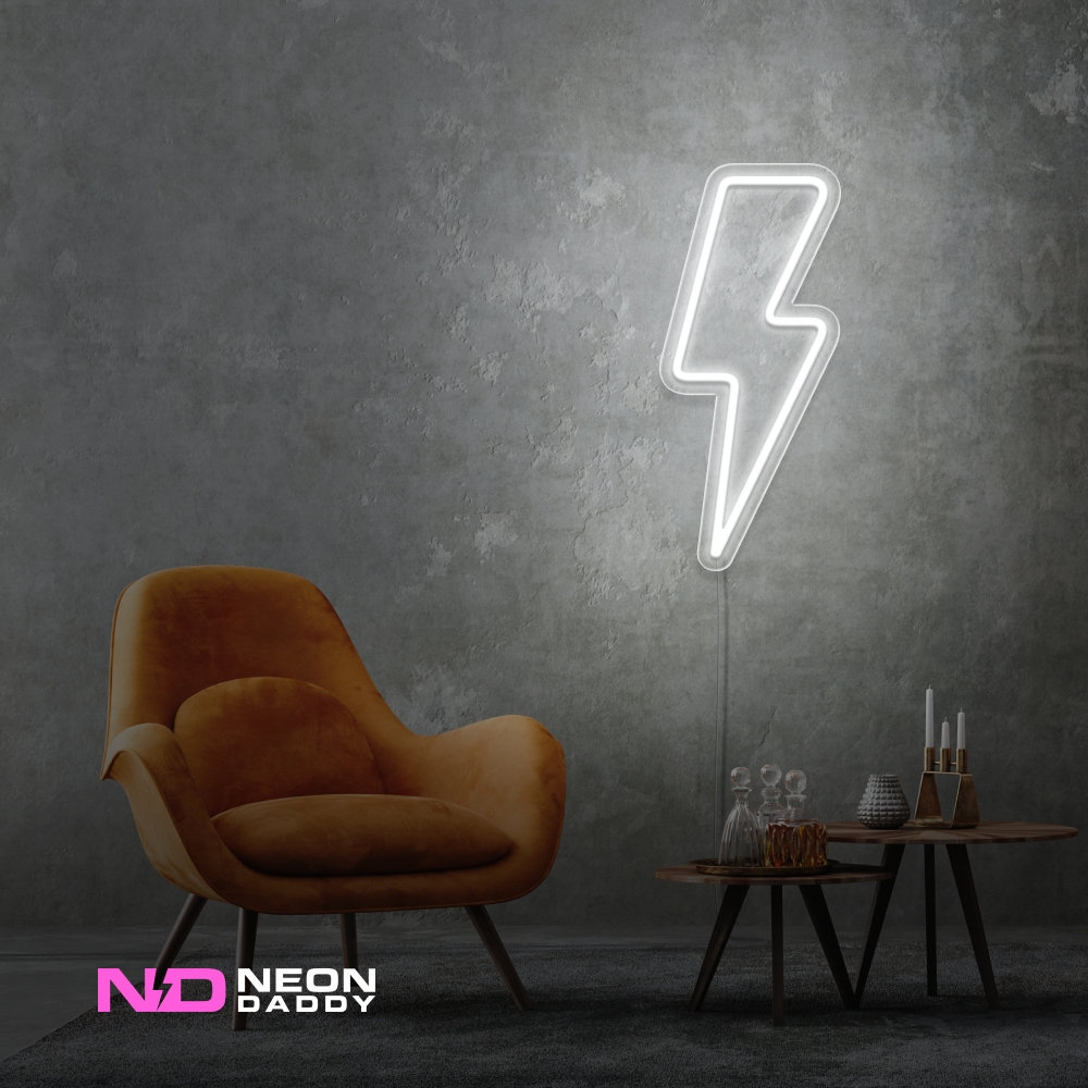 Color: White Lightning Strike LED Neon Sign