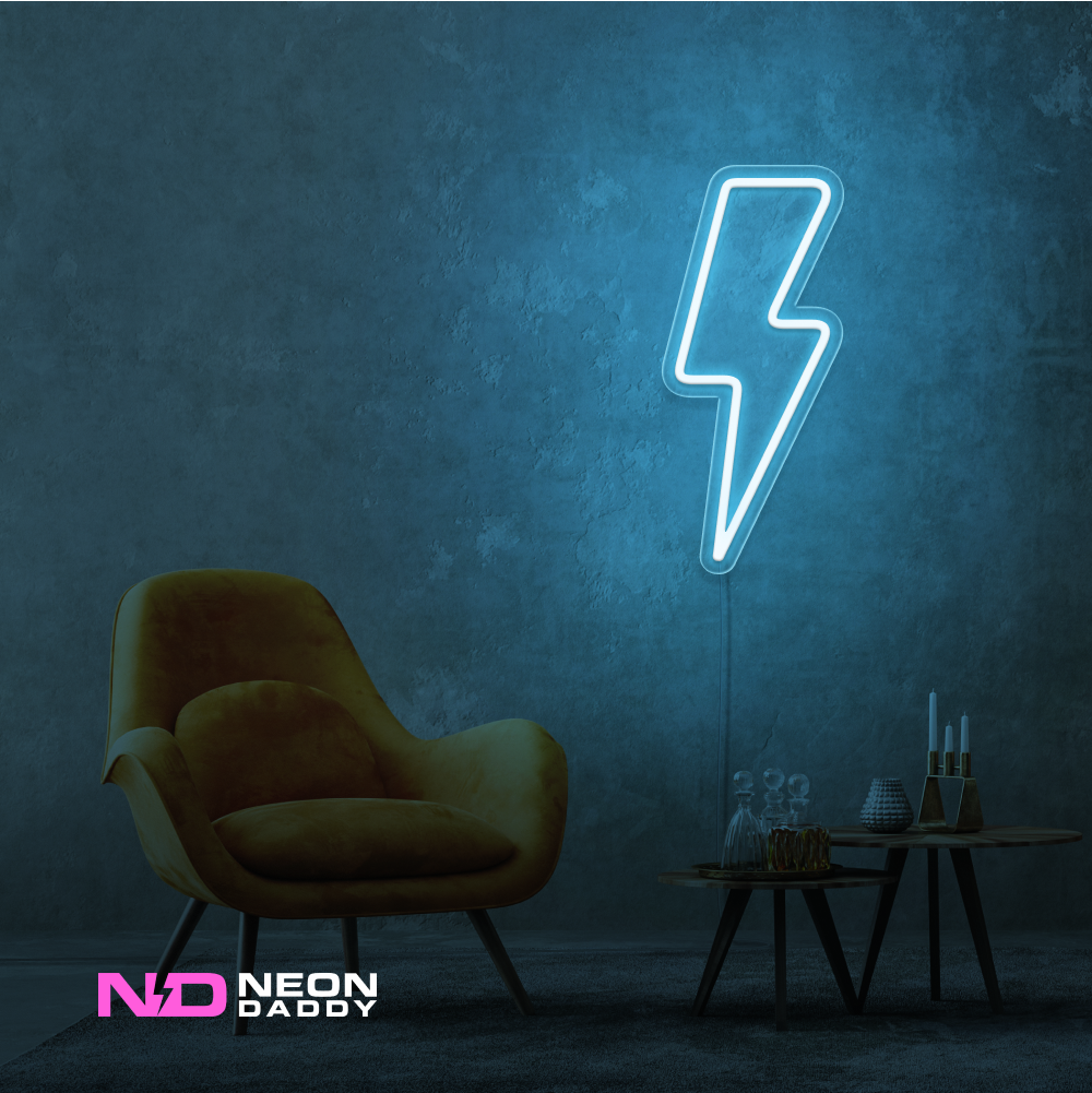 Color: Light Blue Lightning Strike LED Neon Sign