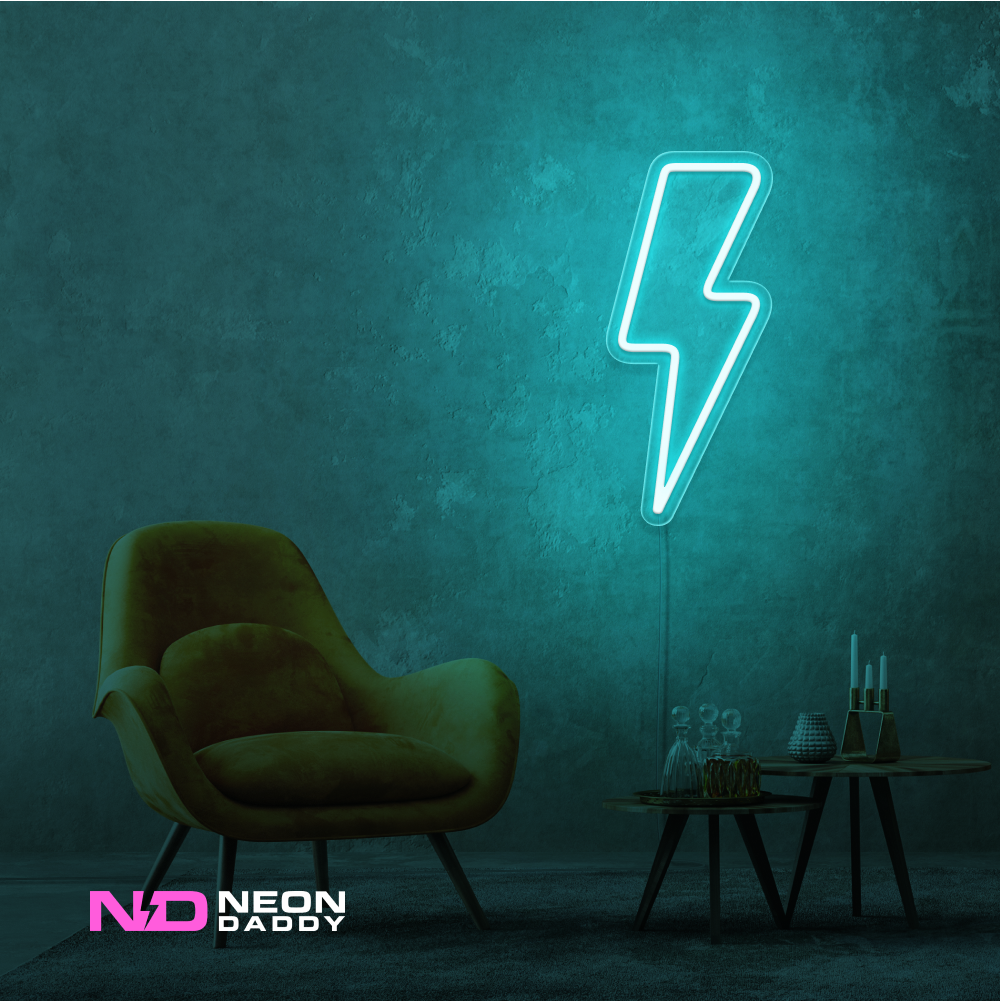 Color: Mint Green Lightning Strike LED Neon Sign