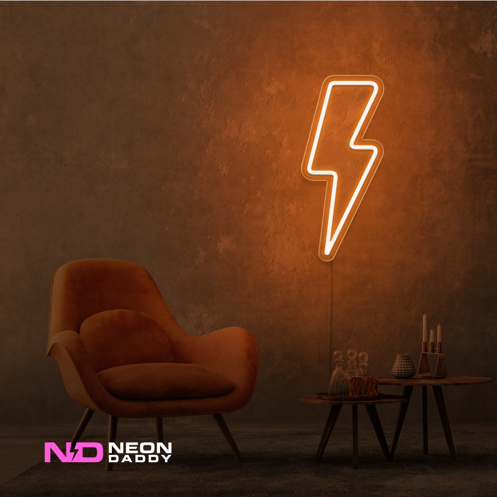 Color: Orange Lightning Strike LED Neon Sign