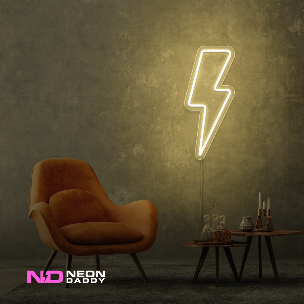 Color: Warm White Lightning Strike LED Neon Sign