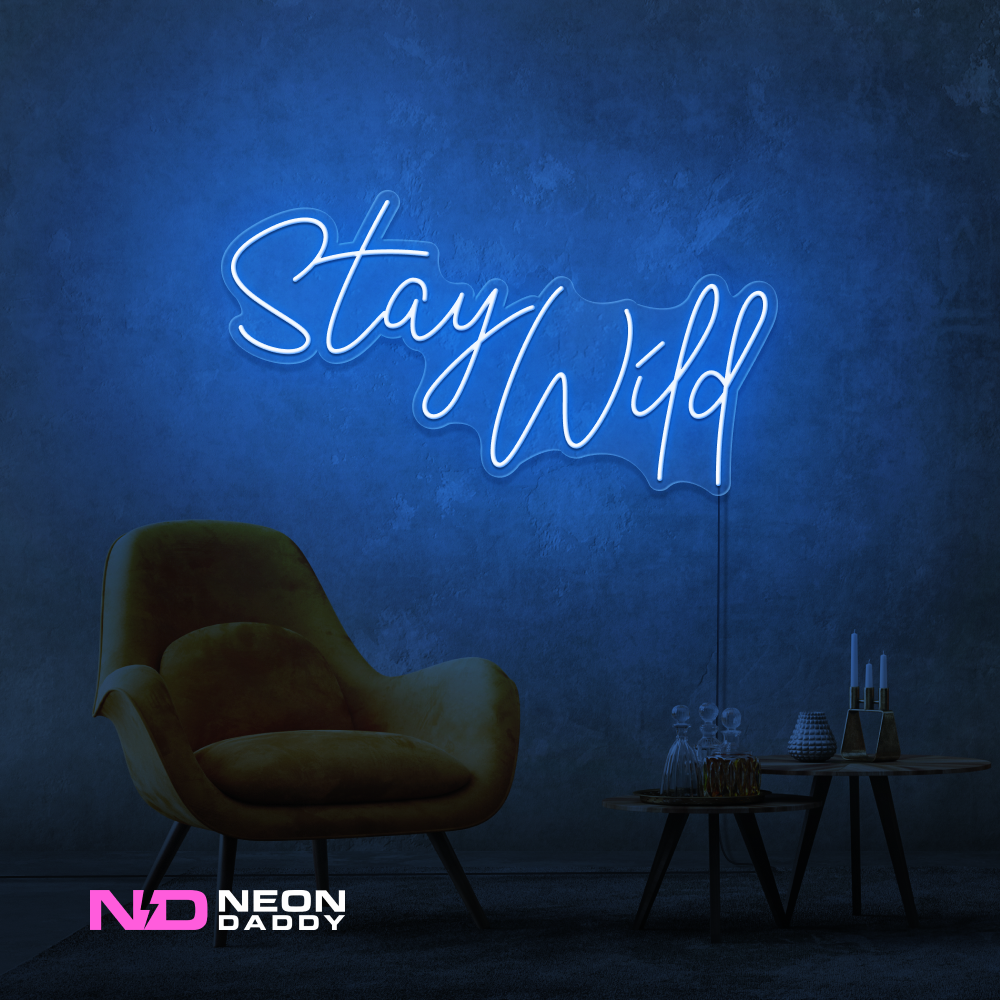 Color: Blue 'Stay Wild' - LED Neon Sign - Affordable Neon Signs
