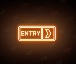 Custom LED Sign - Custom LED neon sign - 'Entry'(Pumpkin Orange) - 40cm x 18.9cm - Neon Daddy