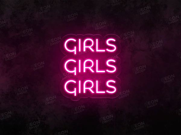 Girls Girls Girls LED Neon Sign - Neon Daddy