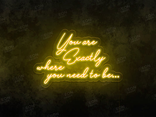 You Are Exactly Where You Need to Be Neon Sign