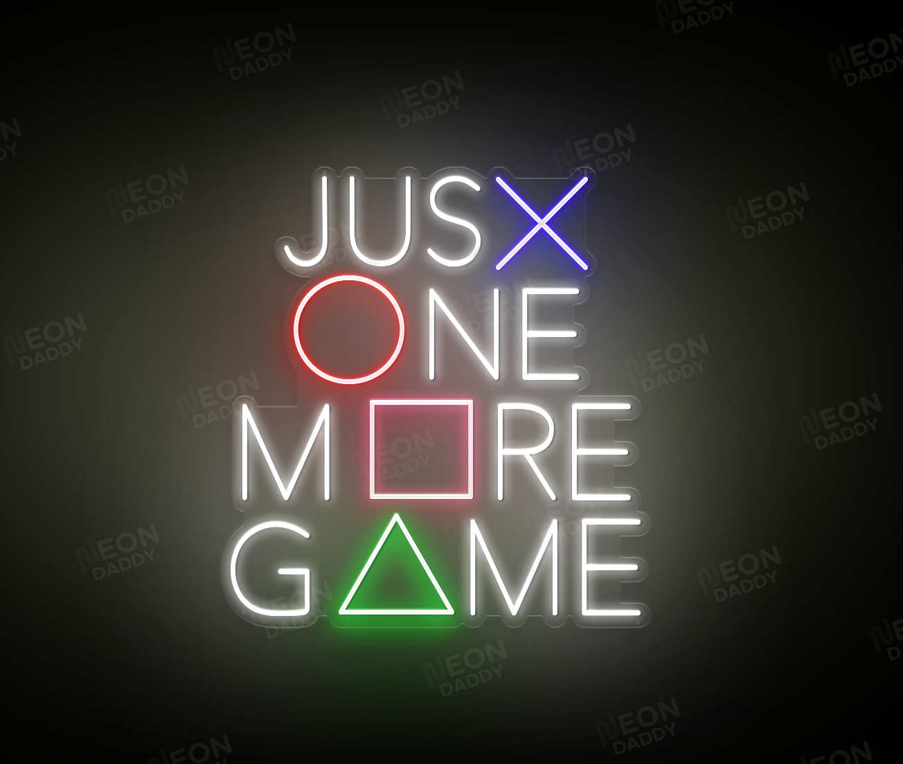 Custom LED Neon Sign - Just One More game - 85cm x 79cm