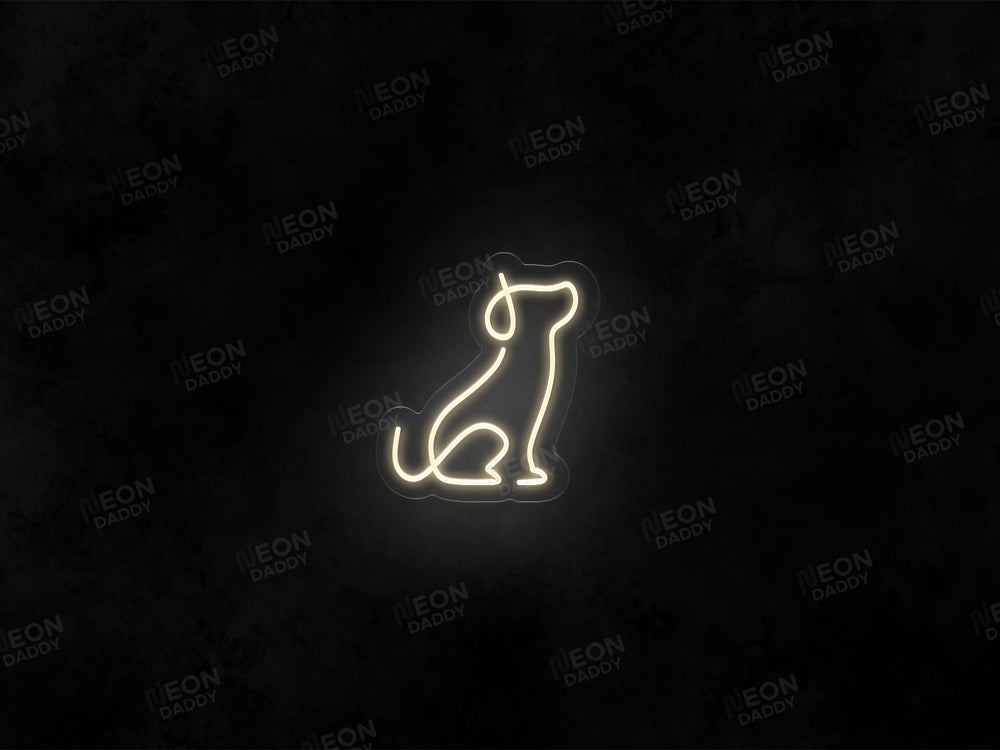 Line Art Dog Neon Sign