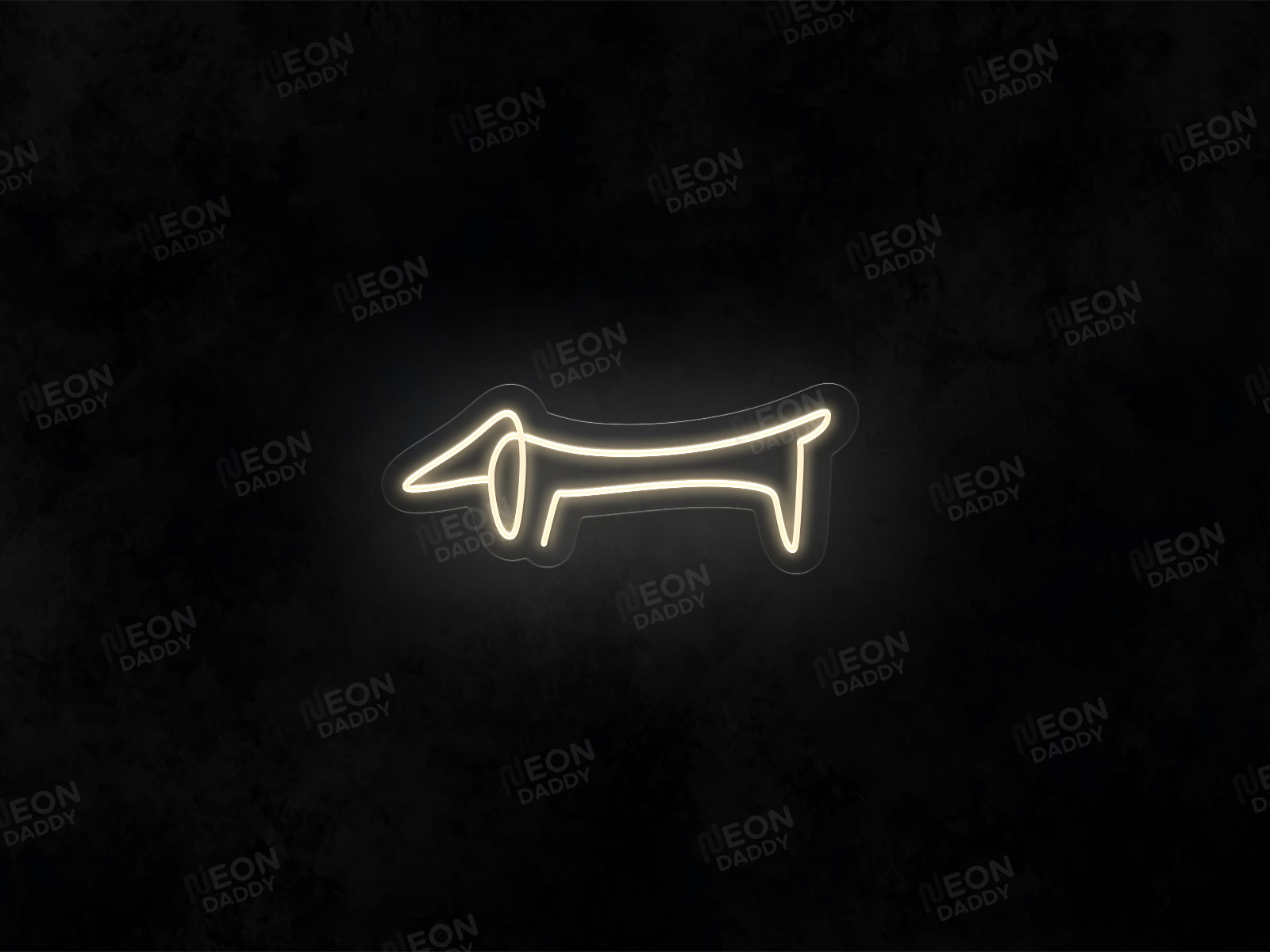 Line Art Sausage Dog Neon Sign - Neon Daddy