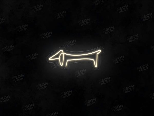 Line Art Sausage Dog Neon Sign - Neon Daddy
