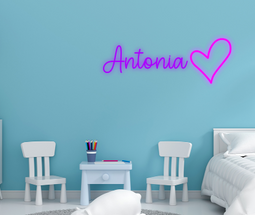 Personalised Name with Heart Neon Sign - Neon Daddy 