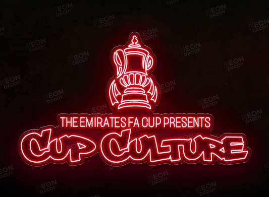 Custom LED Neon Sign - 'CUP CULTURE' - 150cm x 87cm - Red
