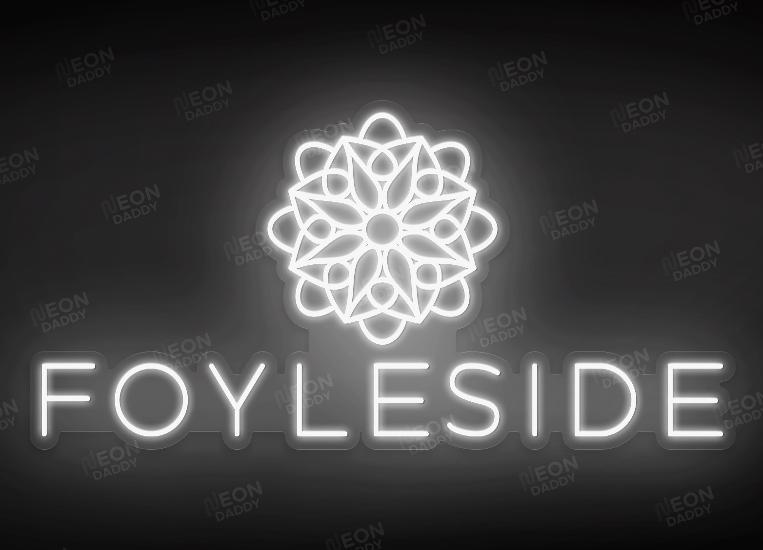 Custom LED Sign - Custom LED neon sign - 'Foyleside'(Cool White) - 120cm x 59.5cm - Neon Daddy