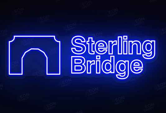 Custom LED Sign - Custom LED neon sign - 'Sterling Bridge' (Deep Sea Blue) - W90cm x H30cm