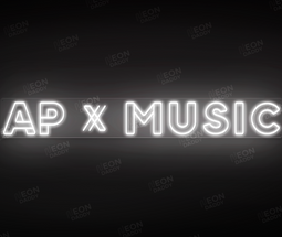 Custom LED Neon Sign - AP X MUSIC - 180cm x 25cm - COOL WHITE + Express Production (Deliver before the 22nd)