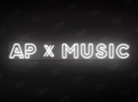 Custom LED Neon Sign - AP X MUSIC - 180cm x 25cm - COOL WHITE + Express Production (Deliver before the 22nd)