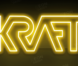 Custom LED Neon Sign - KRAFT - Golden Yellow - 80 x 34cm