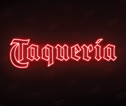 Custom LED Neon Sign - RGB - Taqueria - 150cm x 44cm