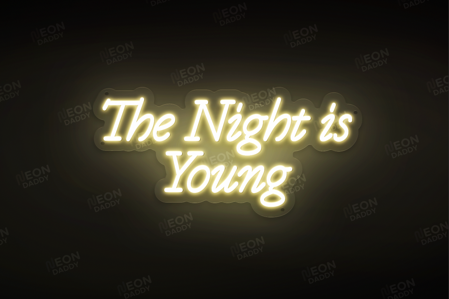 Custom LED Sign - Custom LED neon sign - 'The Night Is Young'(Warm White) - 57cm x 27.5.cm