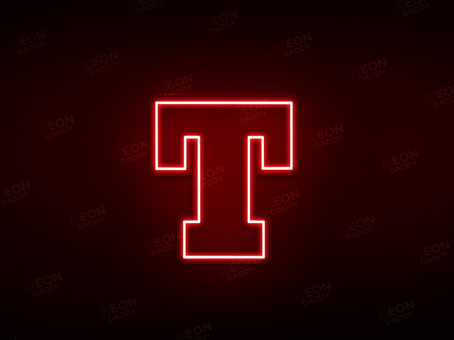 Custom LED Sign - Custom LED neon sign - 'T'(Red) - *outlines* - 50cm x 56.6cm