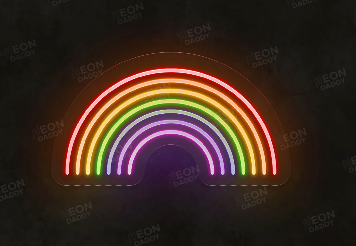 Custom LED Neon Sign - Simple Rainbow Neon Sign - 100cm (40") - Cut to Shape + Dimmer + 2m cable with on/off + Waterproofing + Battery pack