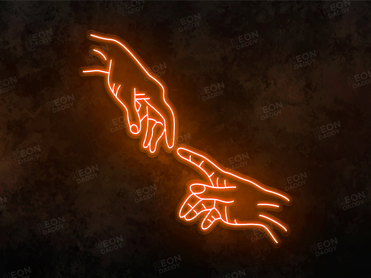 Creation of Adam (Touching Hands) LED Neon Sign