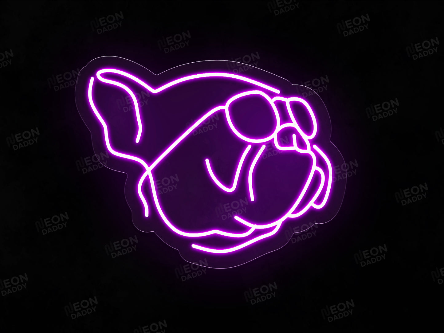 'French Bulldog with Sunglasses' Neon Sign