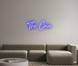 Custom LED Sign - Custom LED neon sign - 'The Cave'(Deep Sea Blue) -  W80 - Cut to letters - Express Production - 5m power cable