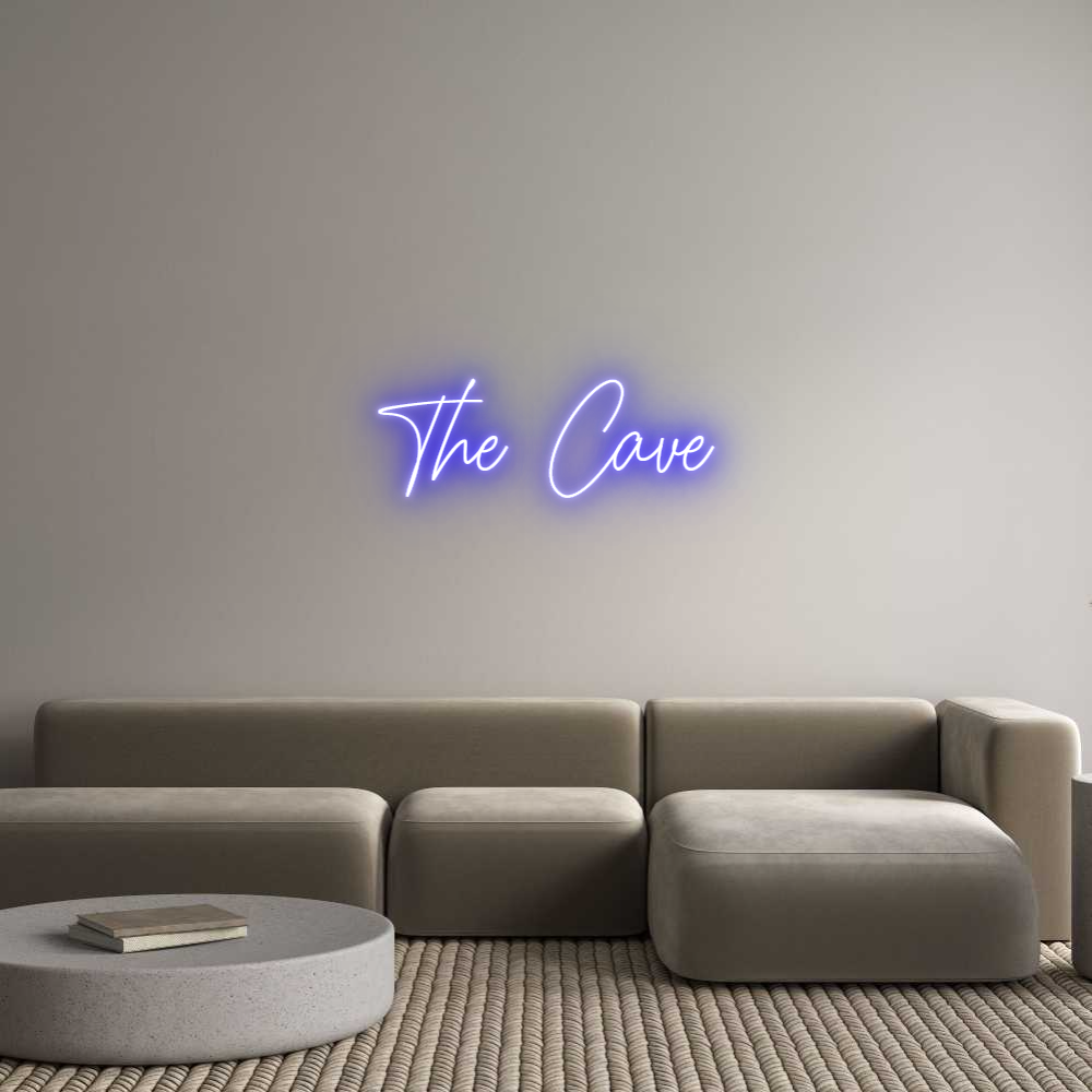 Custom LED Sign - Custom LED neon sign - 'The Cave'(Deep Sea Blue) -  W80 - Cut to letters - Express Production - 5m power cable