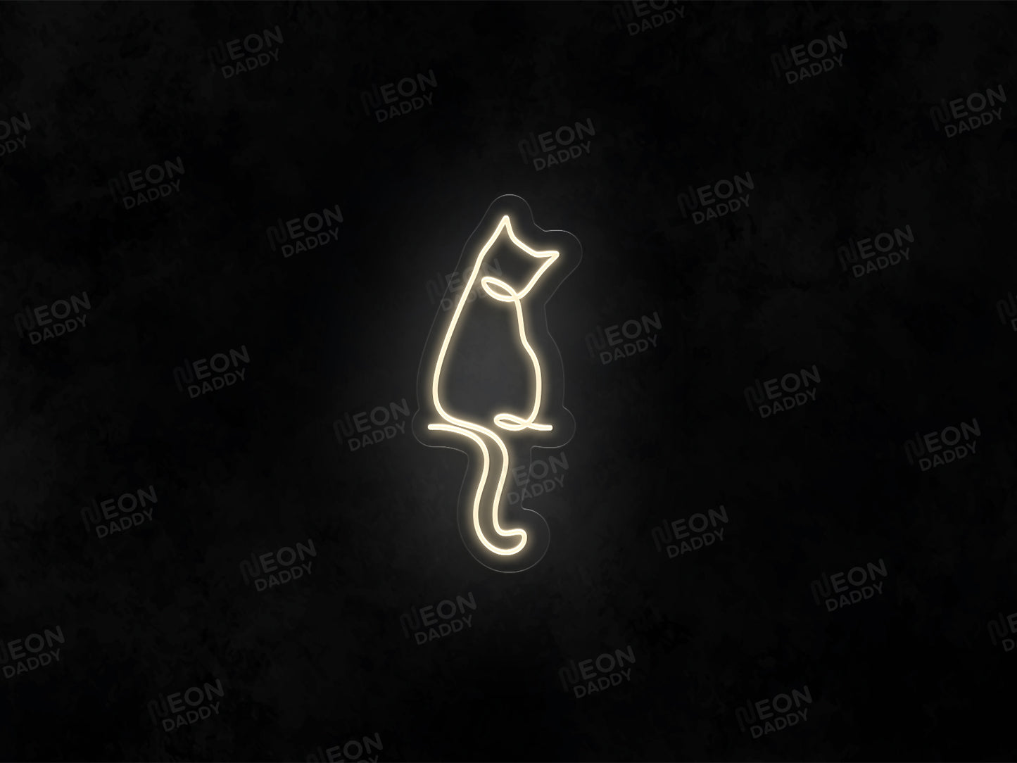 Line Art Cat Neon Sign